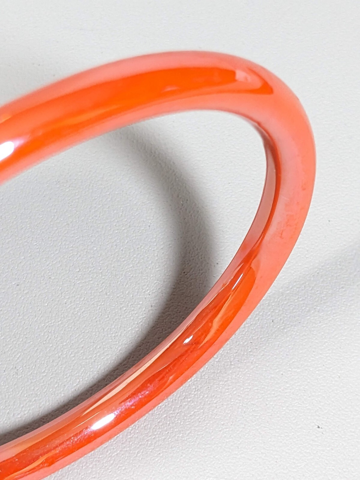 Orange Iridescent 6mm Bangle Bracelet 7.5 inches