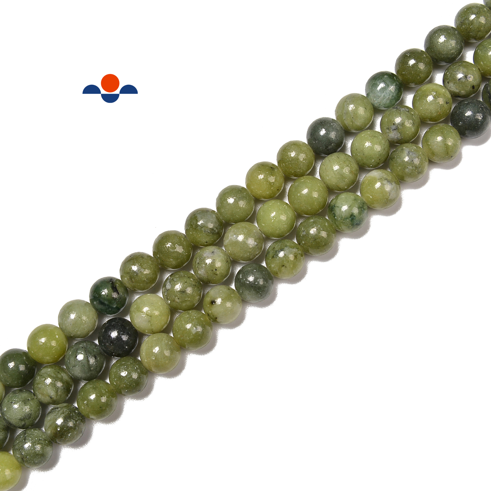 Natural Chinese Green Jade Smooth Round Beads Size 4mm – 12mm 15.5” Strand
