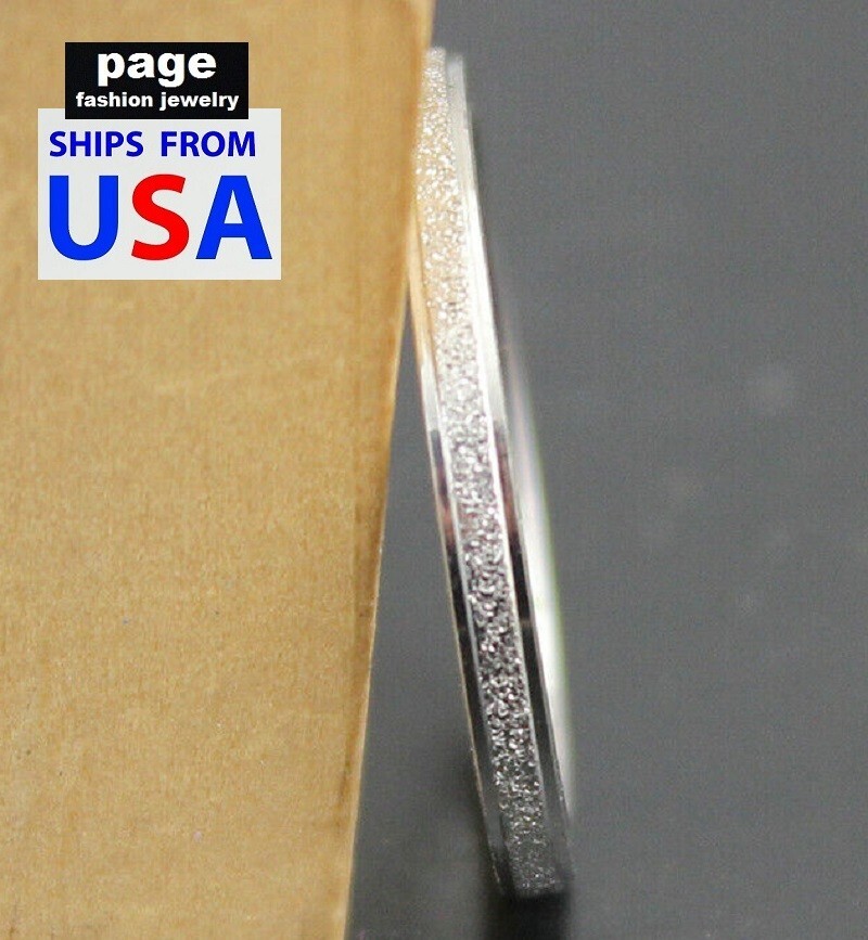 Unique – Outer Layer Sparkles – Lady’s 2mm Stainless Steel Ring Size 6.75-10.5