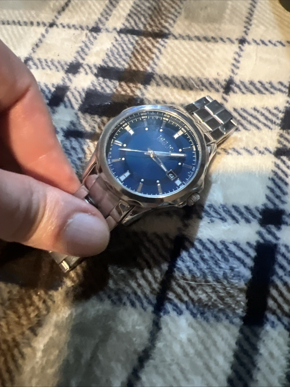 mens relic stainless steel watch silver