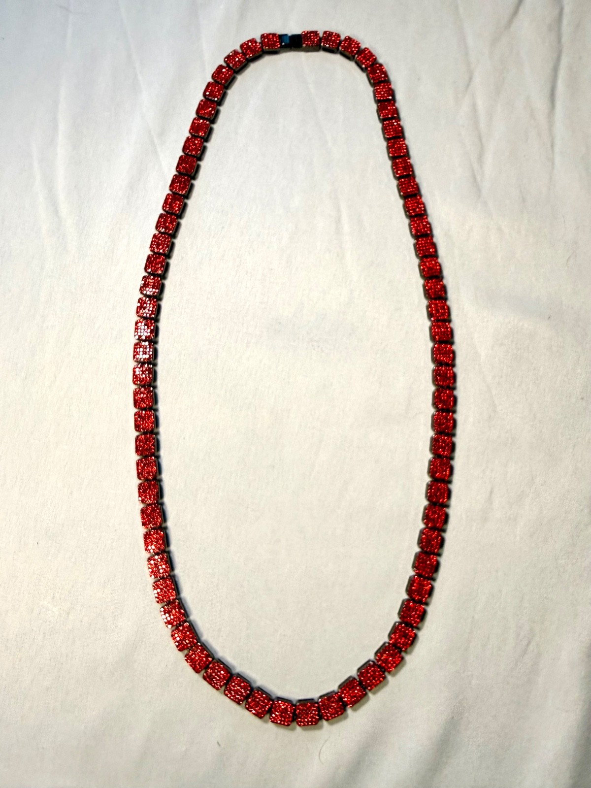 Men Red iced-out Tennis Chain