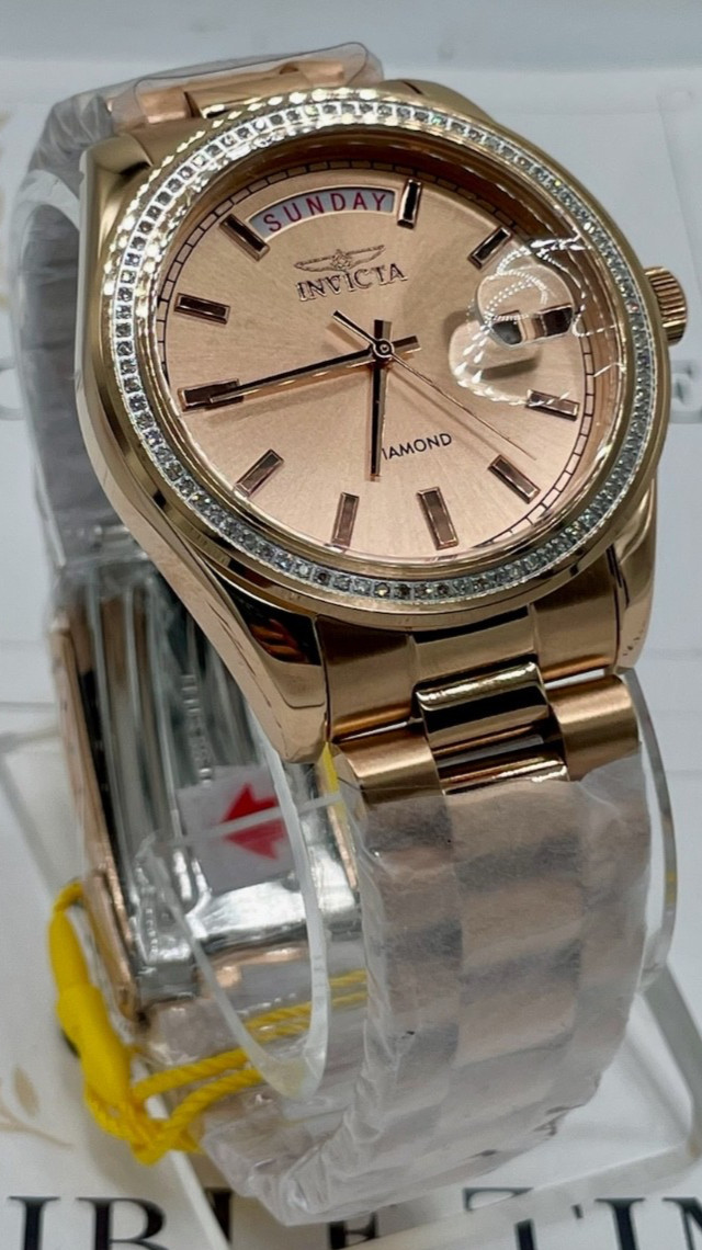 Invicta Elite Diamond 0.30 Carat Diamond Unisex Watch – 38mm, Rose Gold (48766)