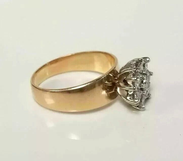 935 Argentium Silver 1.0 Ct Round Cut Moissanite Gemstone Cluster Ring For Gifts