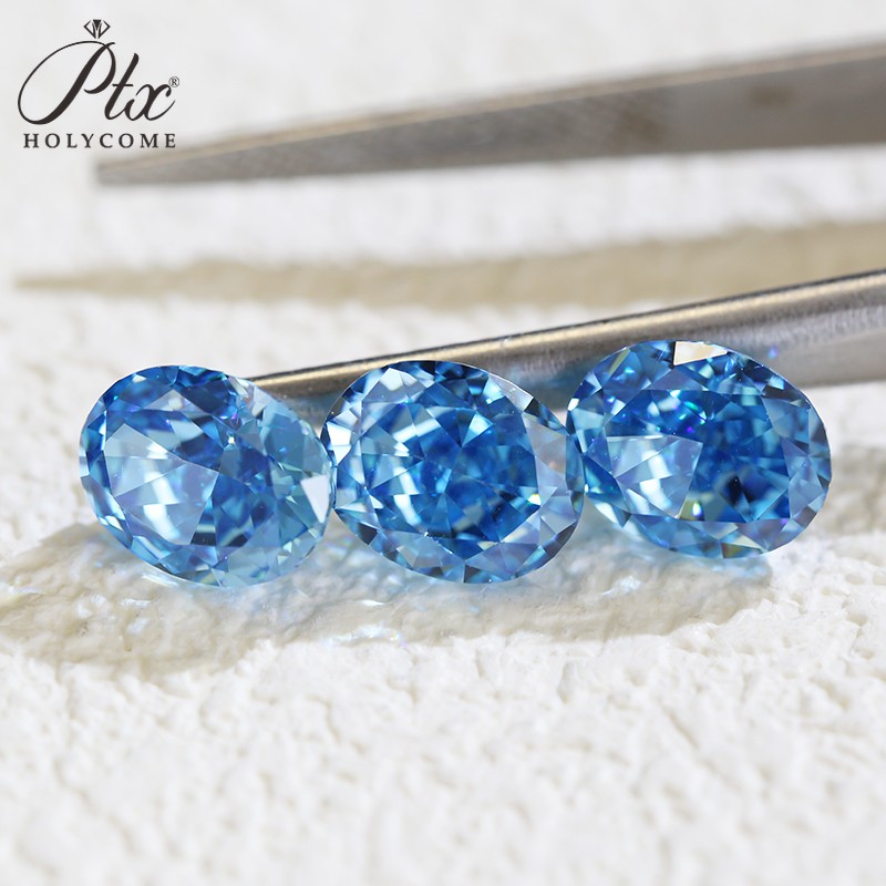 Red Oval Crushed Ice Cut Multiple Color Options 5ACubic Zirconia 5pcs Wholesale