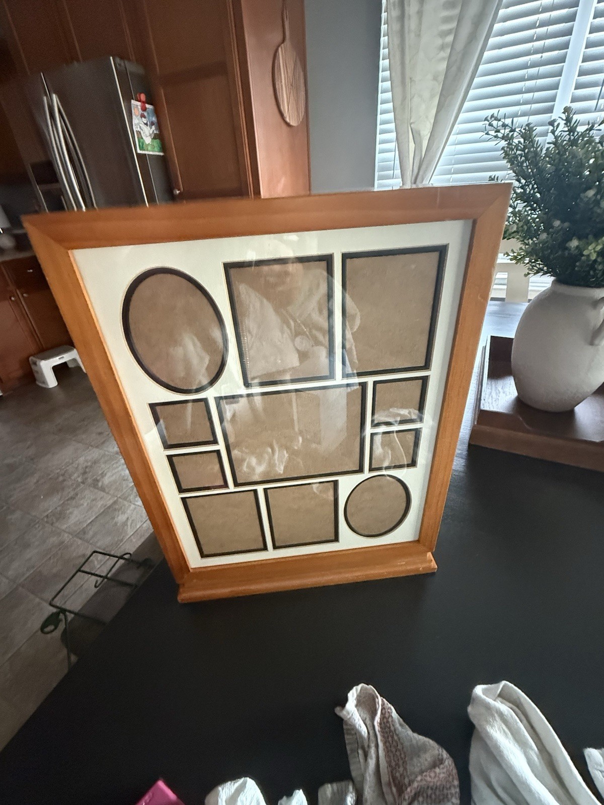 Vintage Wall Mounted Wood Jewelry Cabinet w/ Hooks, Photo Front, 25+ Pieces