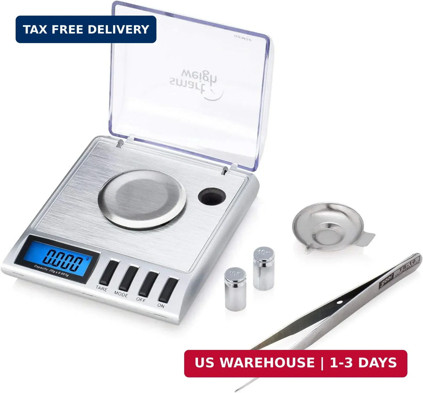 Smart Weigh GEM20-20g x 0.001 Grams, High Precision Digital Milligram Jewelry Sc