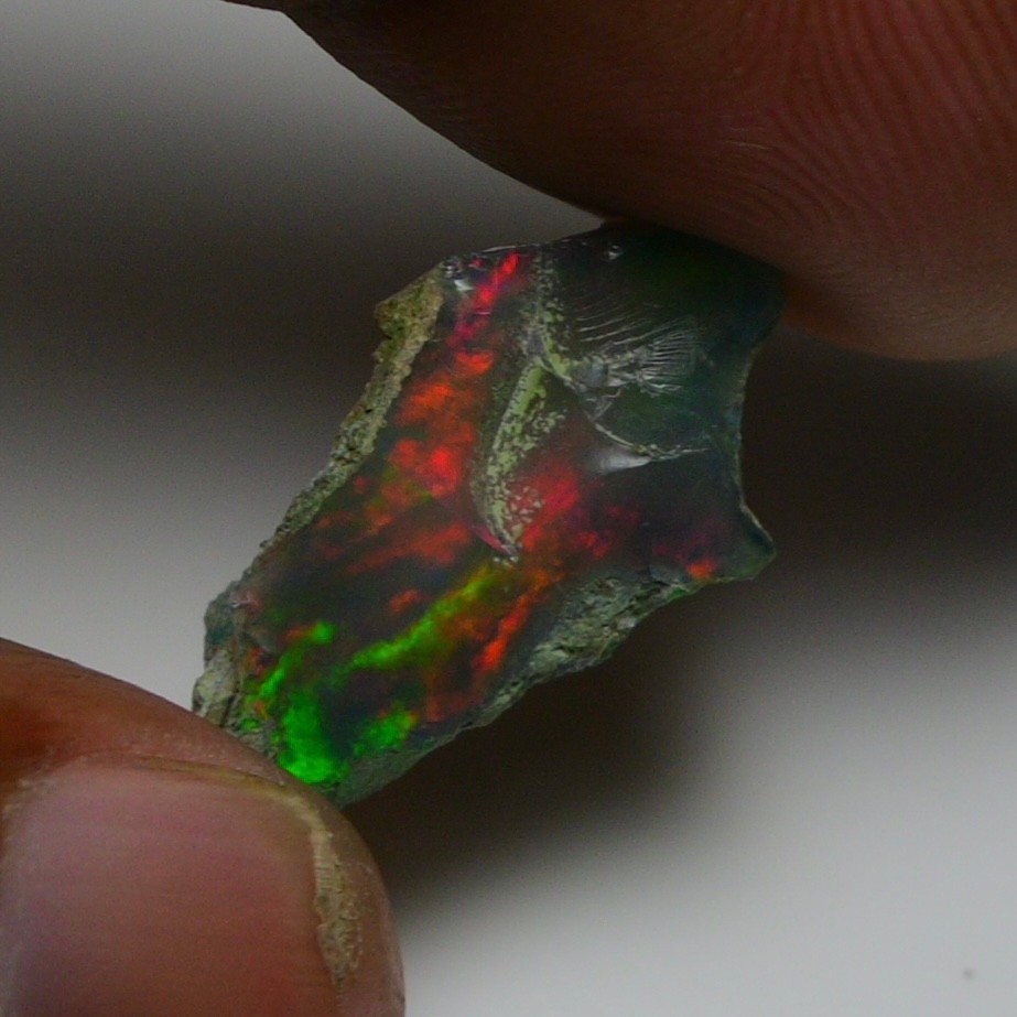 Jewelry Grade Black Opal Rough 6.45 Cts, Natural Ethiopian Raw, Neon Fire Opal