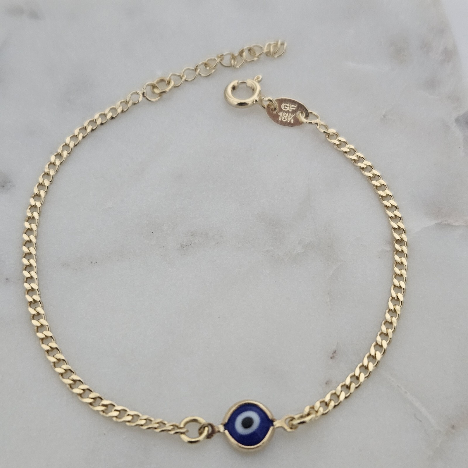 18k Gold Filled blue Evil Eye bracelet Protection bracelet Waterproof bracelet