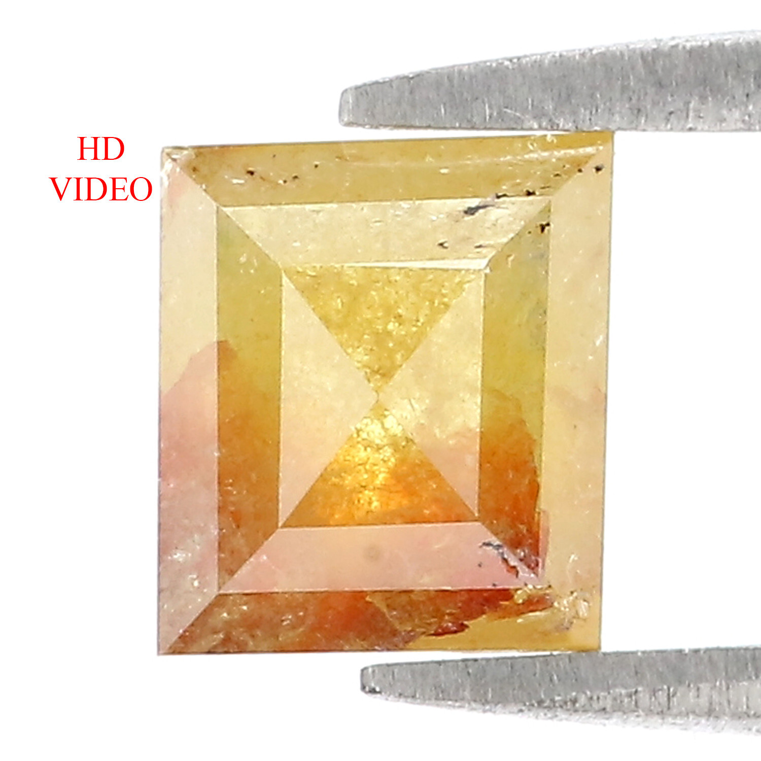 1.81 CT Natural Loose Square Diamond 7.40 MM Yellow Brown Color Diamond LQ6657