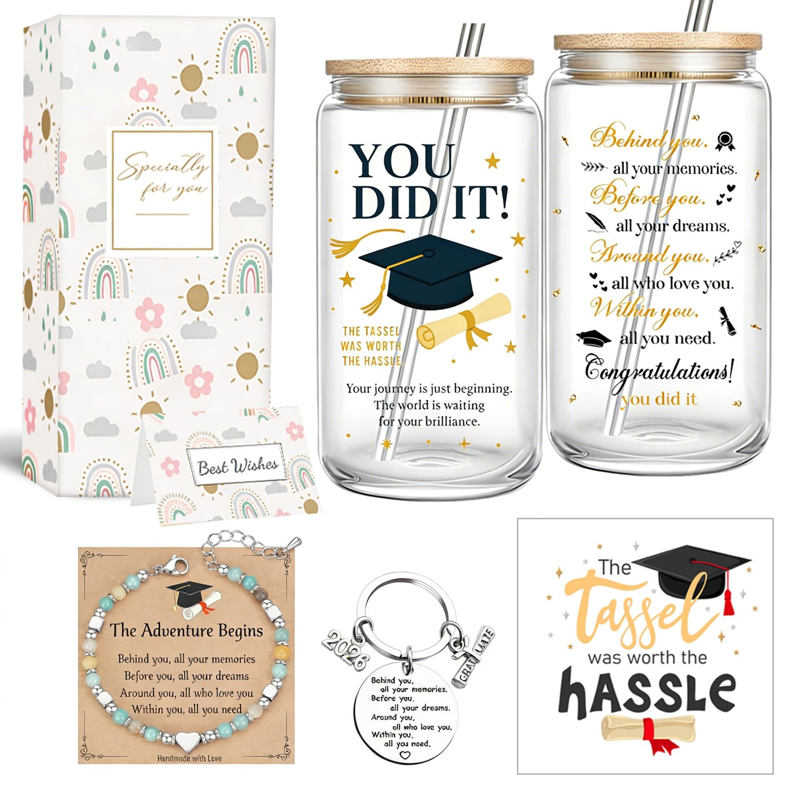 You Did It Graduation Gift Set for Women 2026 Tumbler Straw College Gift Box