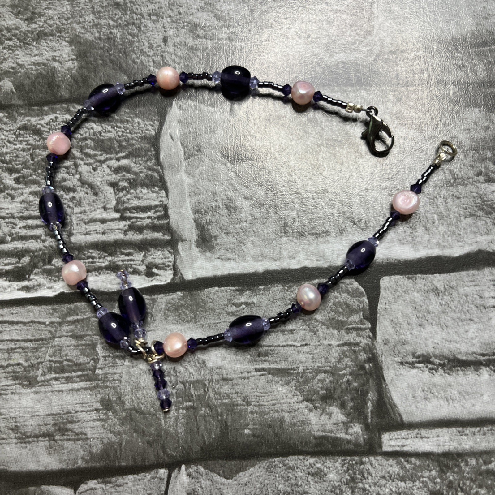 Ankle Bracelet 10 Inch Pearl And Glass Beads