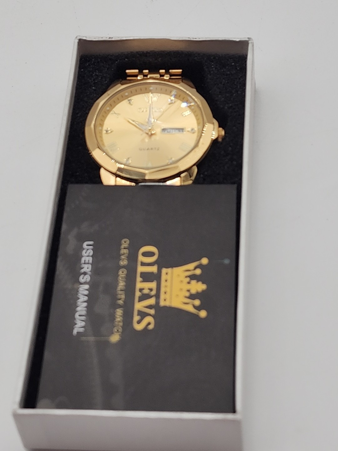 Olevs Mens Luxury Watch Gold 9931G