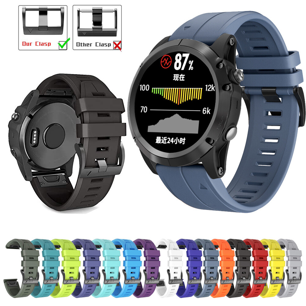 Easy Fit Silicone Strap For Garmin Fenix 7 7X Solar 6 6X Pro 5 5X 3 Watch Band
