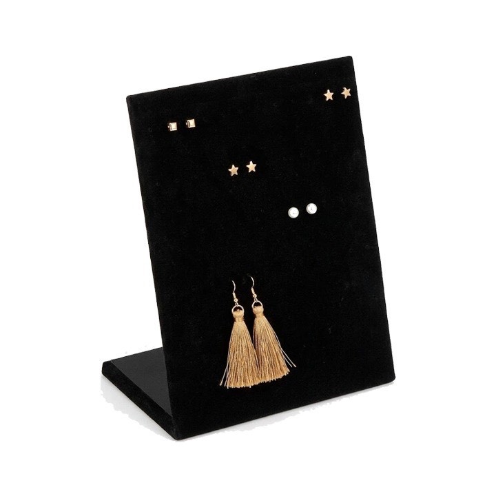 L-Shaped 30 Slot earring Display Stand Earring Jewelry Holder Black