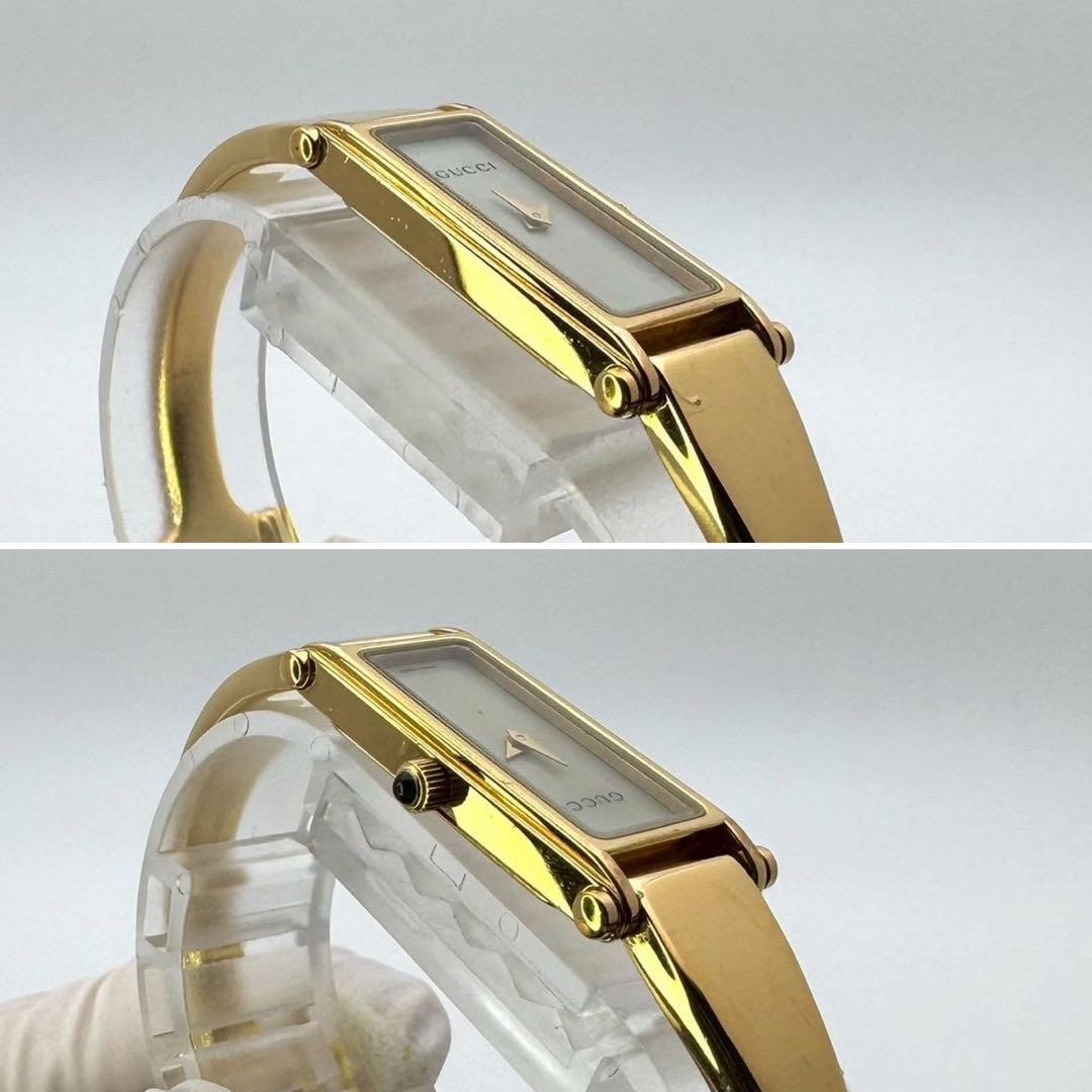 GUCCI 1500L Wristwatch Shell Dial Gold Horsebit Quartz / Square