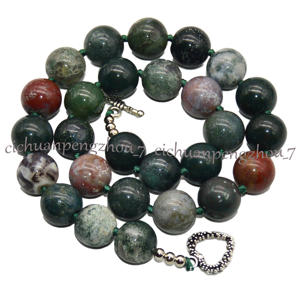 Natural 6/8/10/12/14mm Round Multicolor Gemstone Beaded Jewelry Necklace 18”