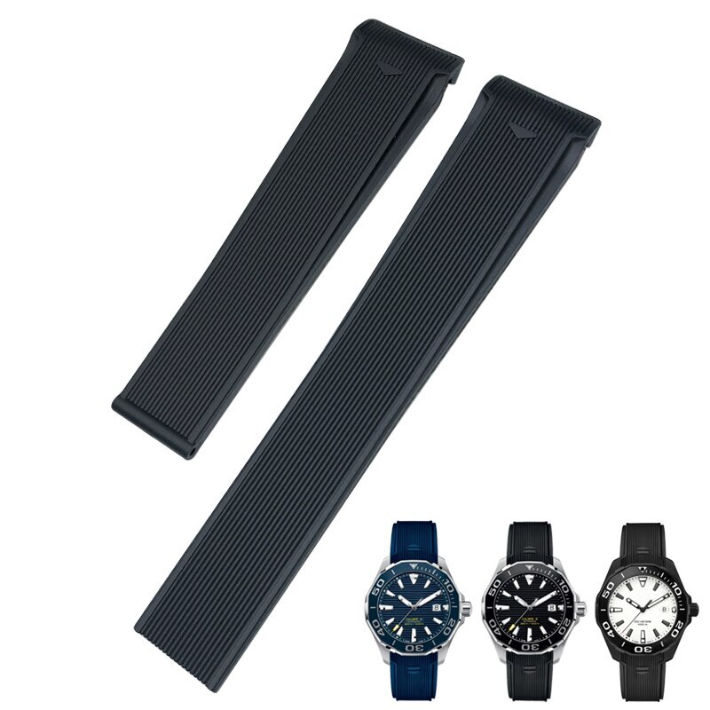 20mm 21mm 22mm Rubber Silicone Band Strap For Tag Heuer CARRERA AQUARACER Watch