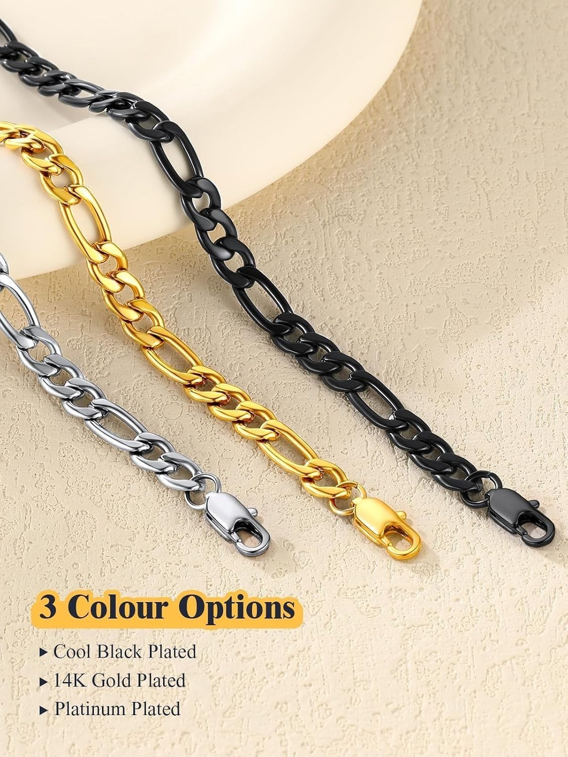 Classic Stainless Steel Figaro Chain Anklet – Adjustable & Hypoallergenic
