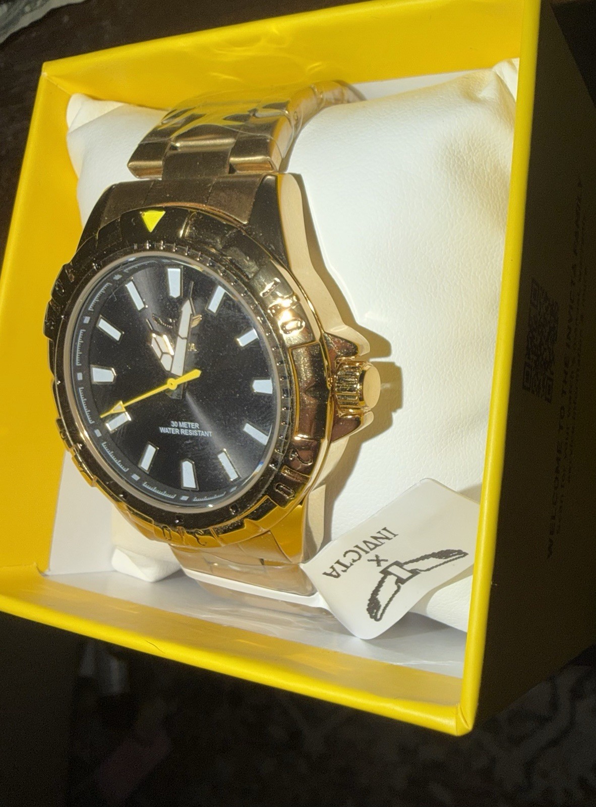 Invicta Pro Diver Men’s Quartz Analog Black Dial Gold-Tone 48mm Watch w/ Box