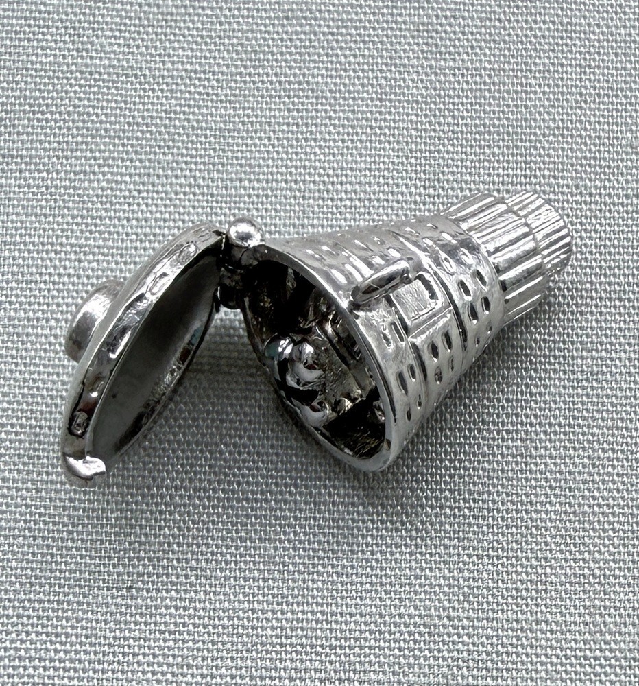 Vintage Sterling Silver Mercury Space Capsule Charm NASA Astronaut Opens 3D