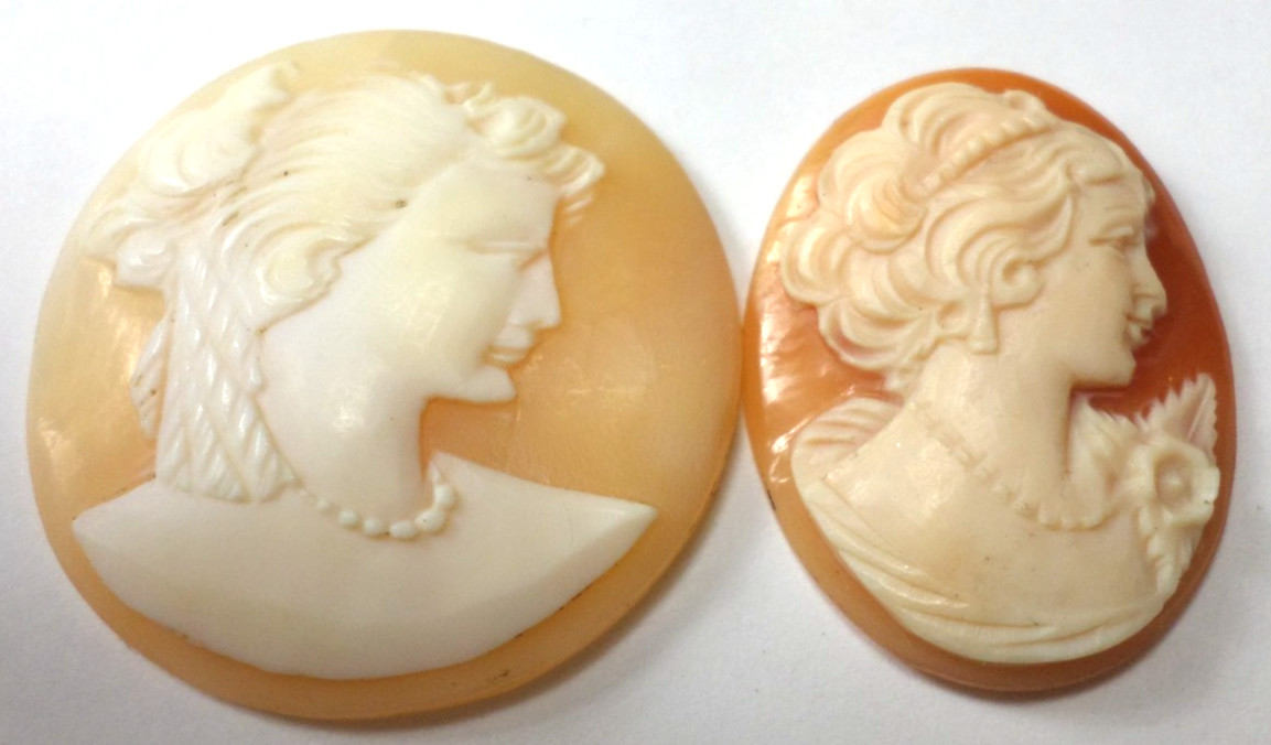 6 Vintage Loose Hand Carved Shell Women L-XL Classic Cameos 45×33 to 30x23mm