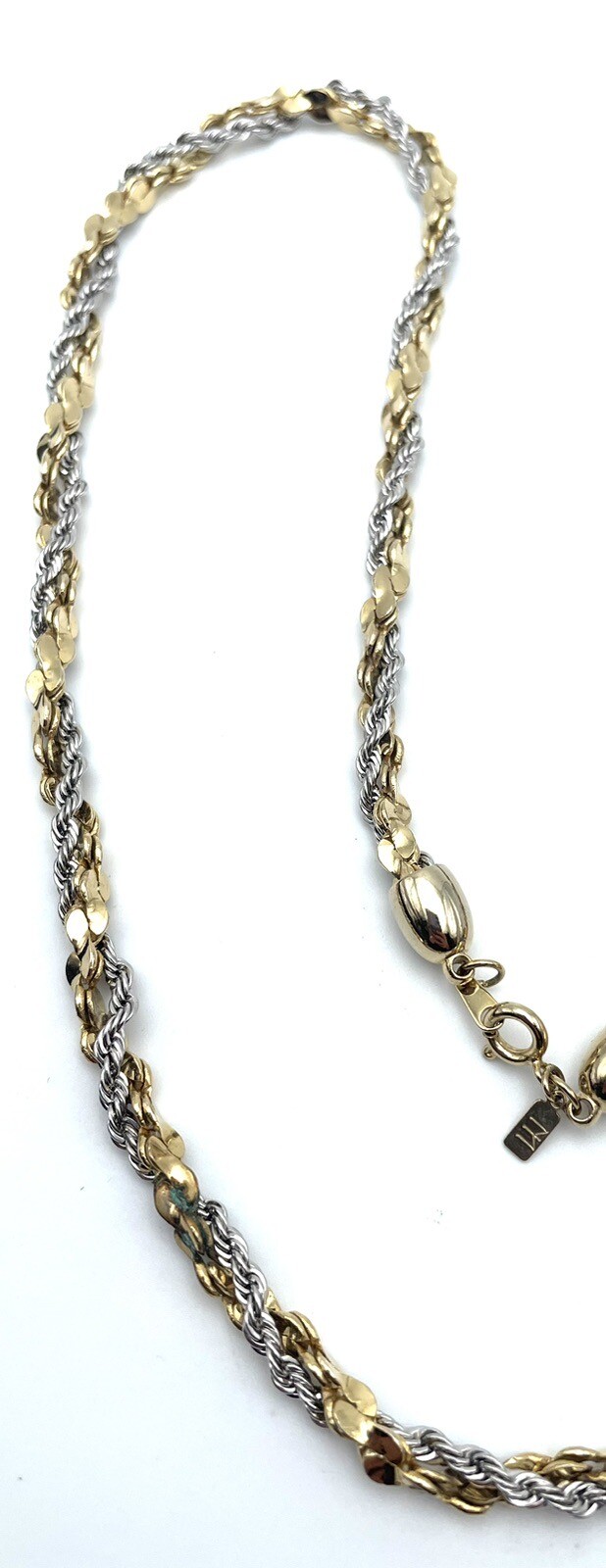 Modern Jewelry Company Unique Two Tone Chain Twist 30” VTG **