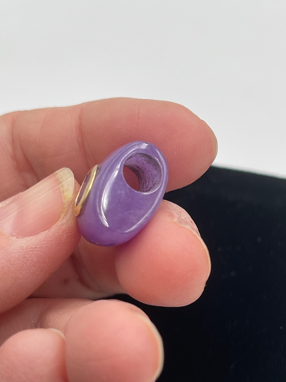 14k Gold Lavander Jade & Amethyst Pendant Slide