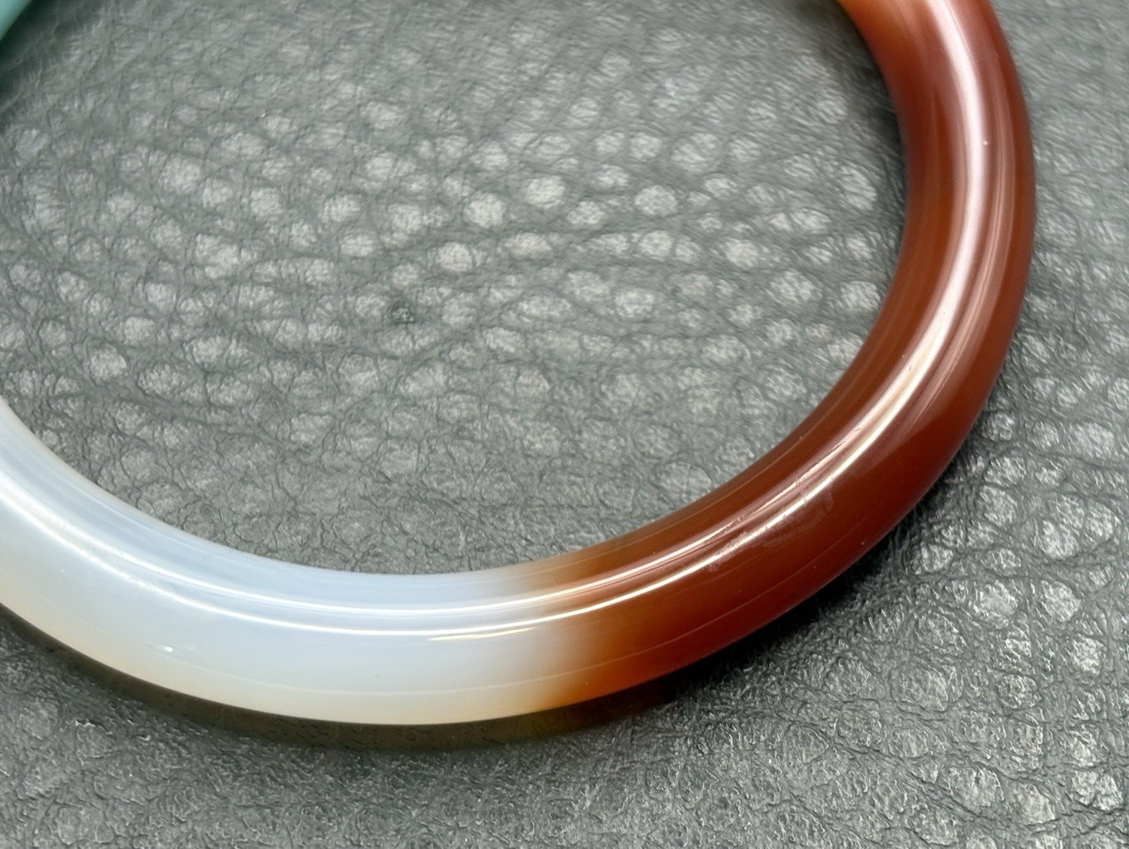 Vintage Multicolor Stone Bangle Bracelet Green Brown White Round 8.25”
