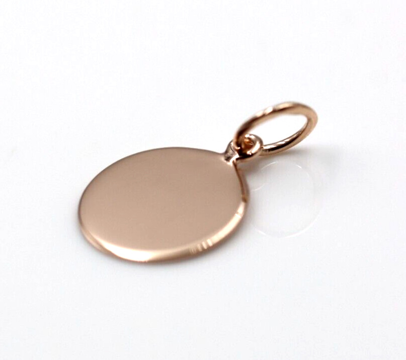 Genuine 9ct 9k Solid Rose Gold 12mm disc round circle pendant – Free Post