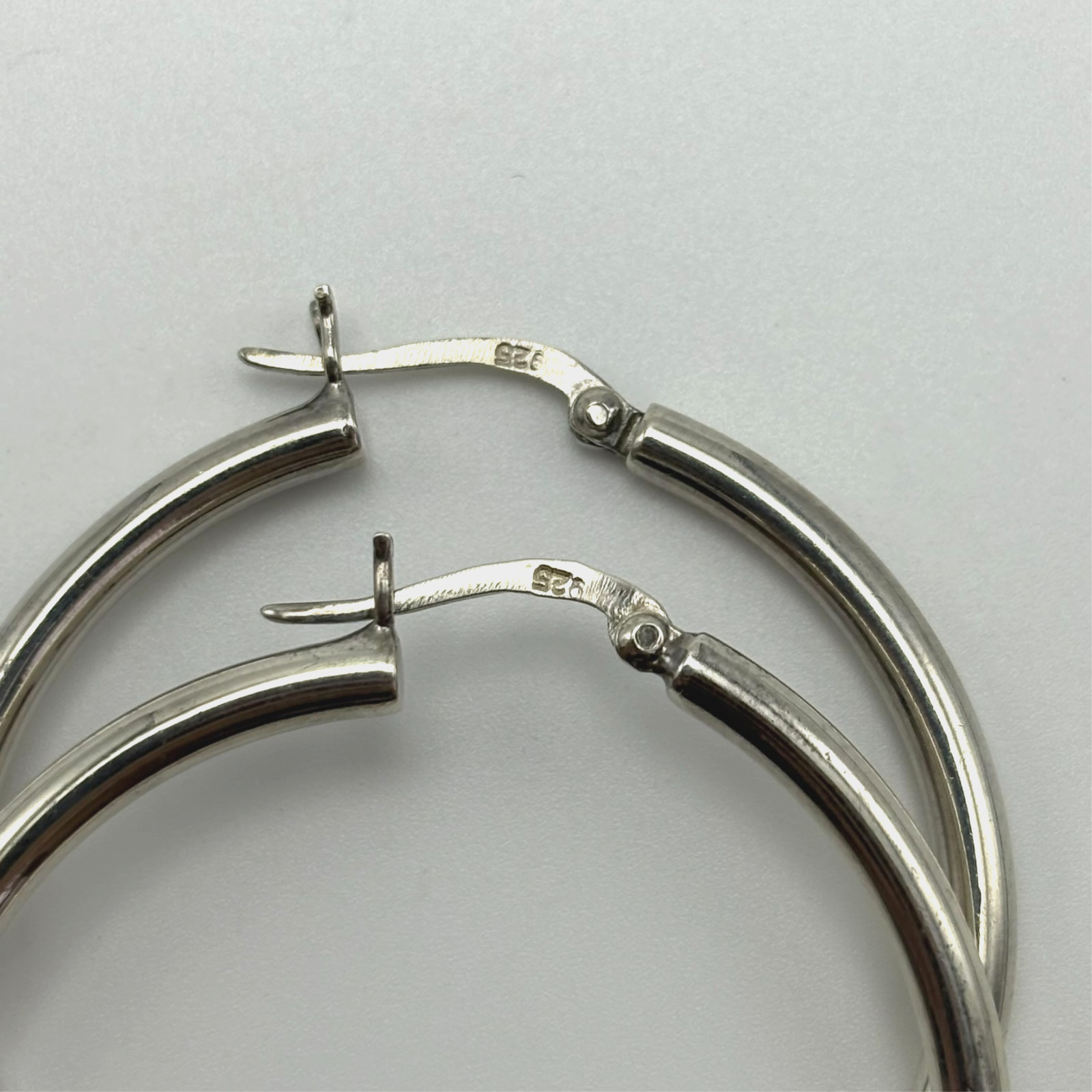 925 Sterling Silver Large Hoop Earrings 50mm Classic Round Endless Hoops