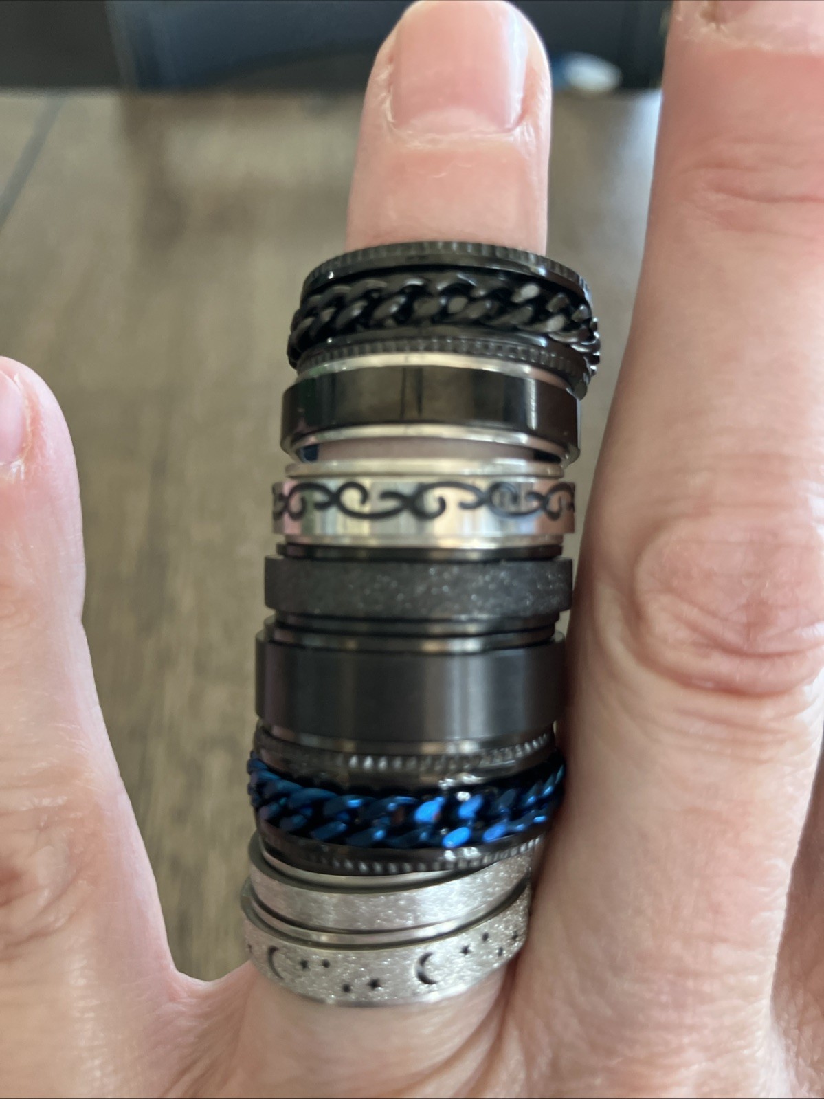 Anxiety Fidget Spinner Ring in Stainless Steel Lot Of 8!!