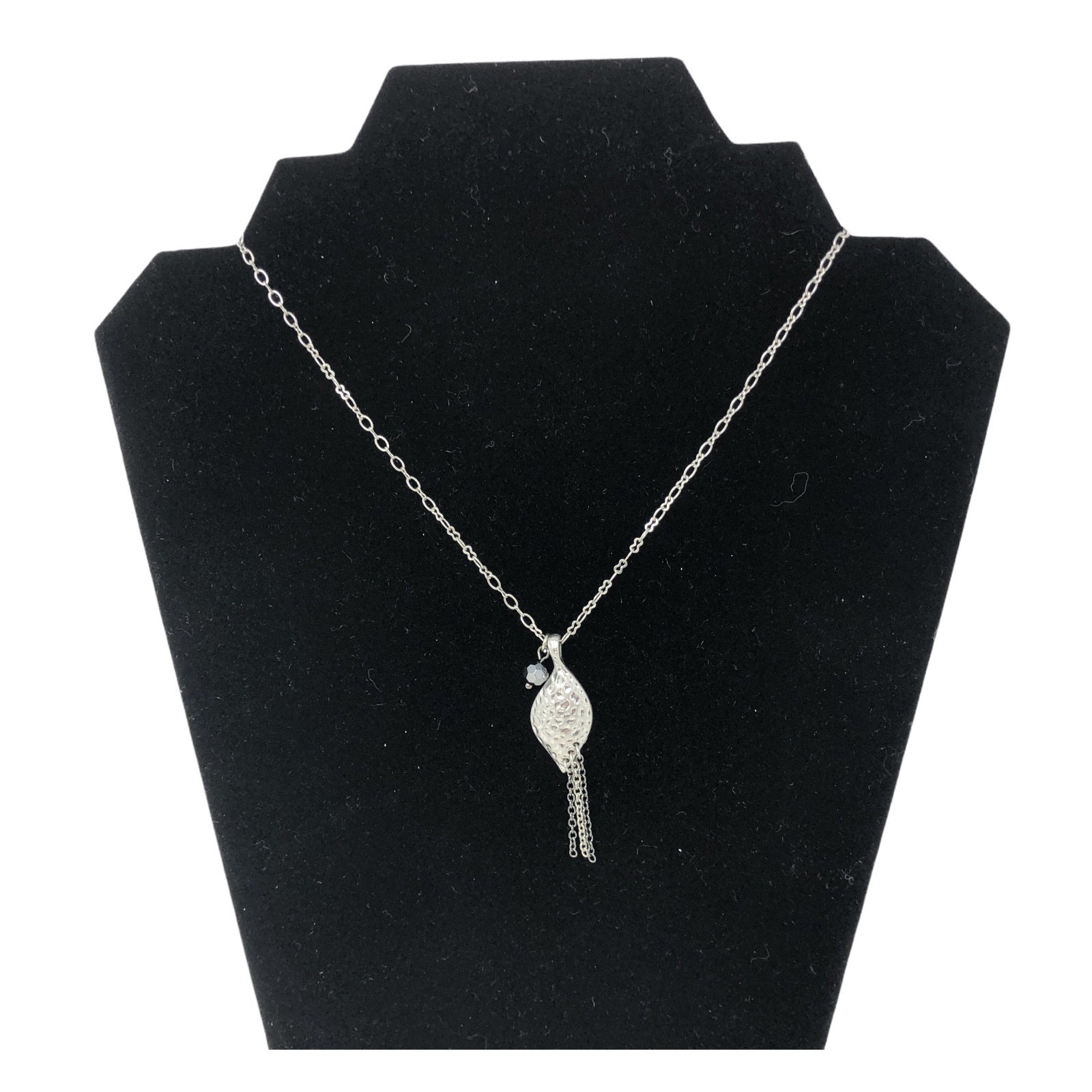 Lia Sophia Necklace Silver Tone Charm Bead Teardrop Asymmetrical Chains NWT