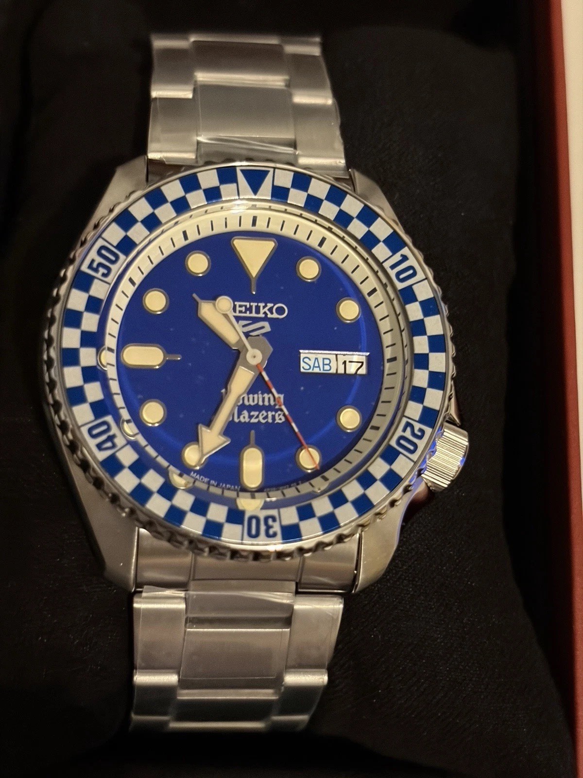 Rowing Blazers X Wind Vintage X Seiko 5 Sports Blue Men’s Watch – SRPJ61