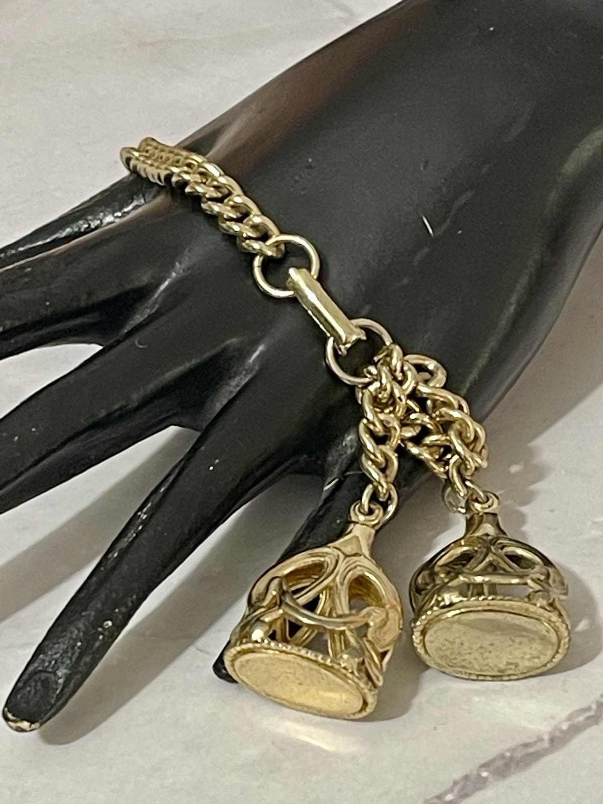 Vintage 50s/60s NAPIER Double Pocket Watch FOB CHARM Style Bracelet