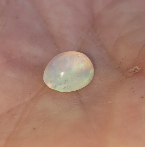 Ethiopian Crystal Nice Play-Of-Color 1.40Ct. Fire Opal Oval Cabachon Solitaire!