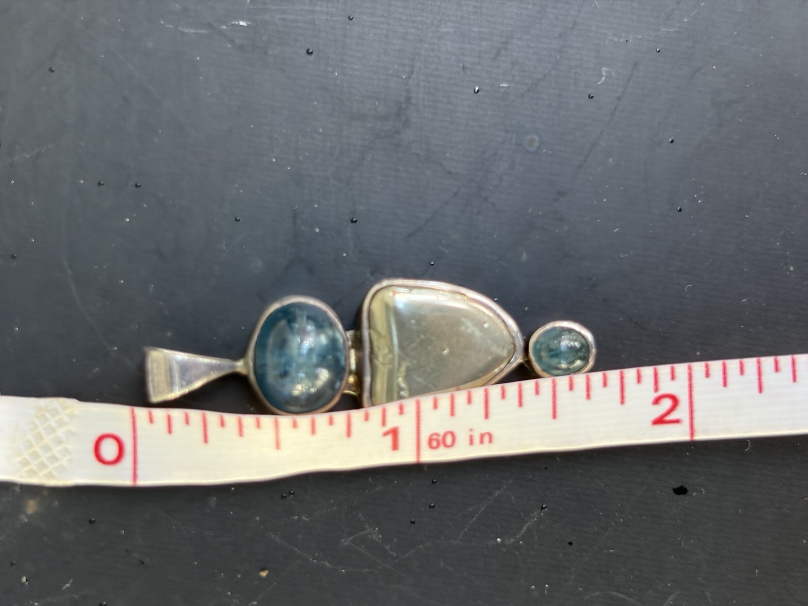 Starborn 925 Sterling Silver Blue Apatite & Golden Sheen Obsidian Pendant
