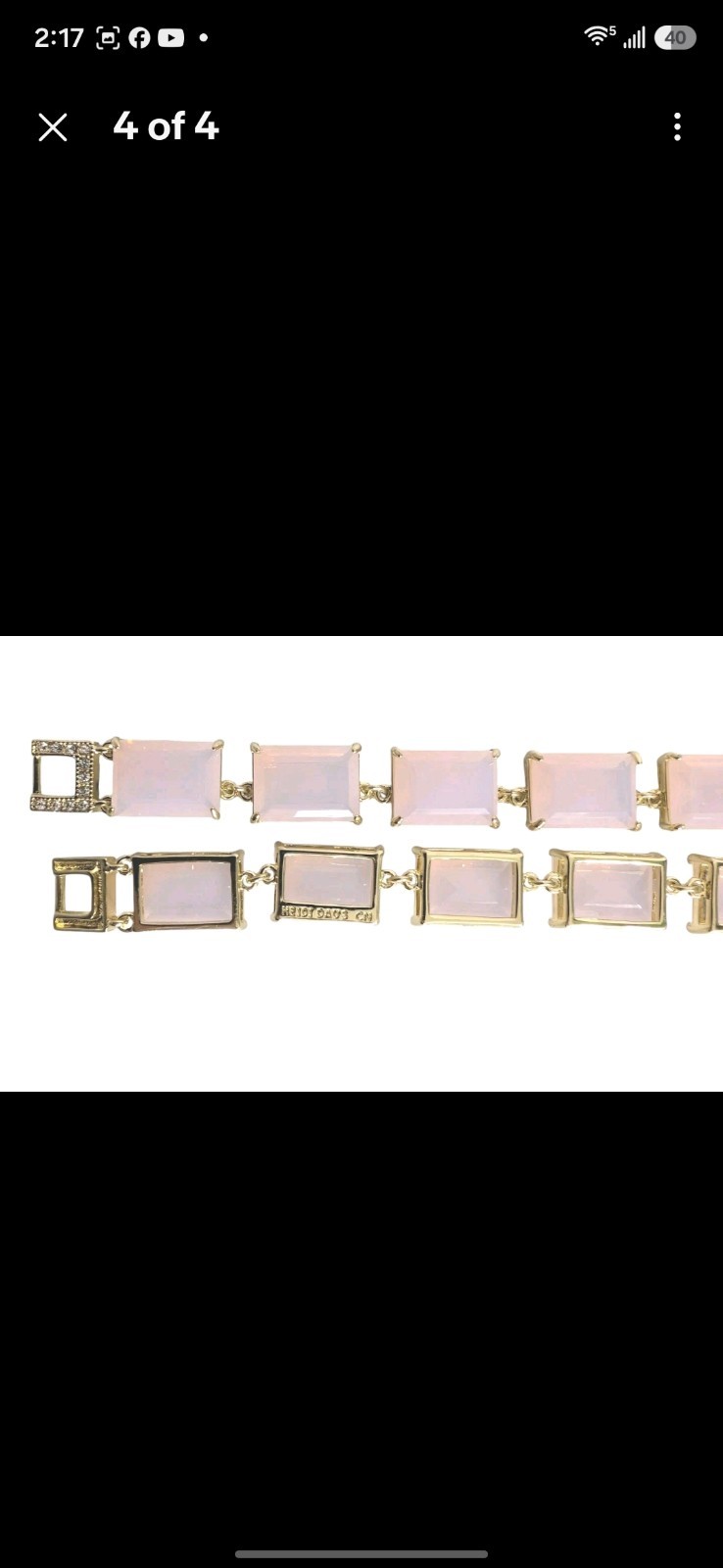 Heidi Daus “In Vogue” 2-piece Step-Cut Bracelet Set-opal pink Color-7.5″-NWT
