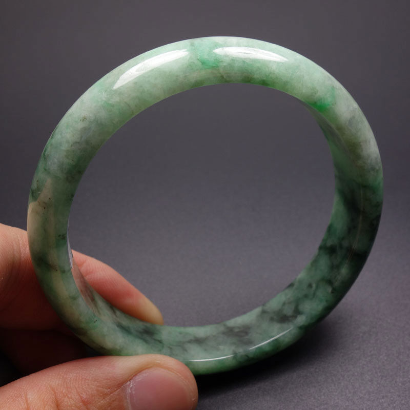 61mm Certified Grade A 100% Natural Green Jadeite Jade Bracelet Bangle Z02115