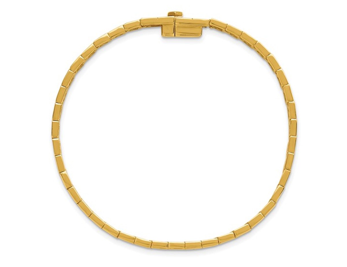 14K Yellow Gold Hexagon Link Bracelet (7 Inches)