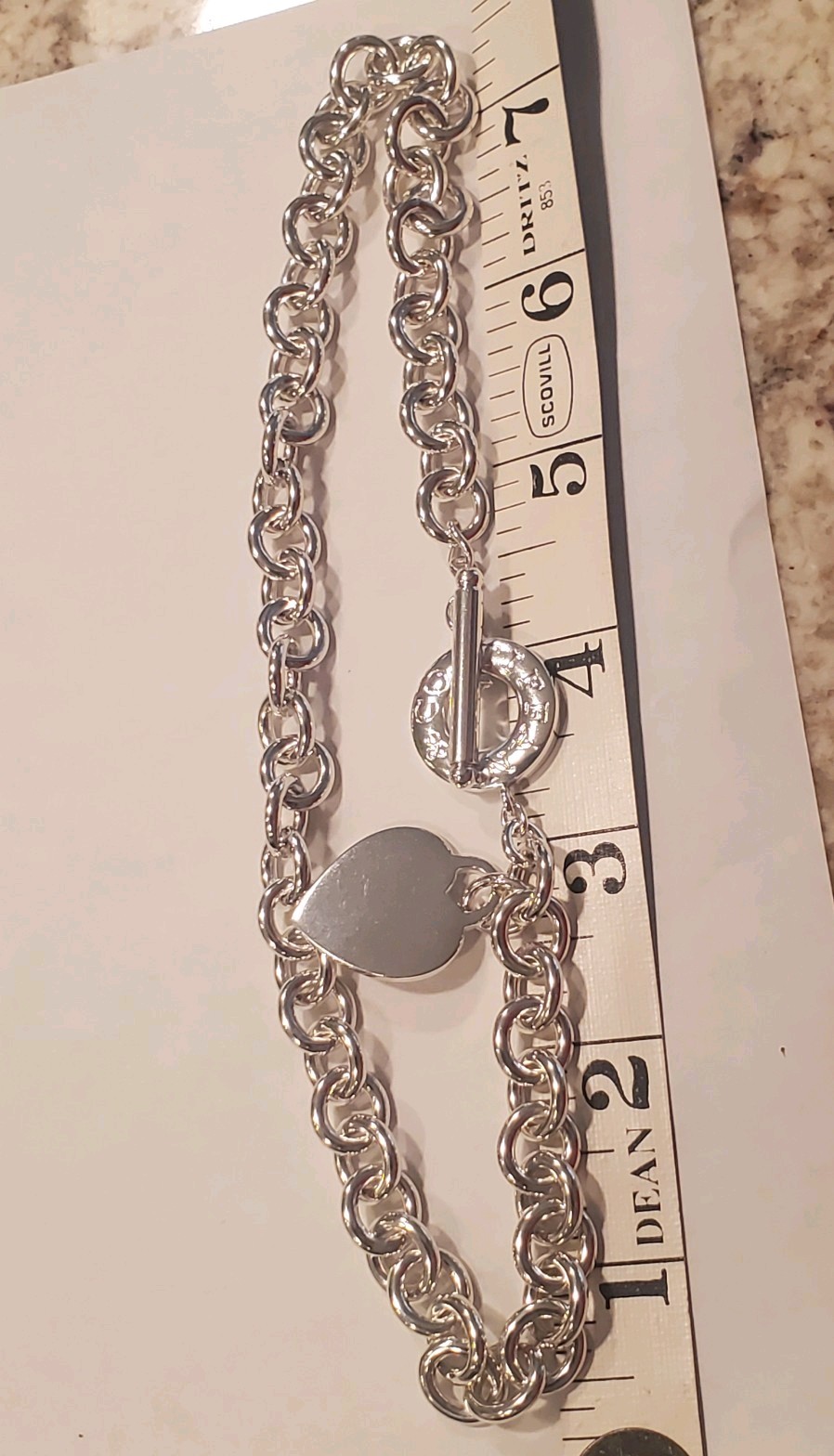 Tiffany & Co Sterling Silver Return to Tiffany Heart Tag Toggle Necklace 16″