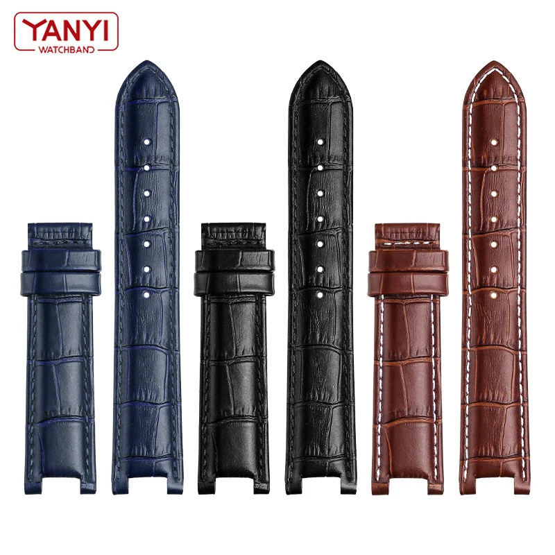Genuine Top Layer Cowhide Leather Strap for GC 22mm 20mm Notched Screw