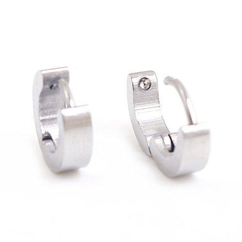 Sexy Sparkles Titanium Steel Mens Womens Hoop Earrings Piercings Huggie Hypoalle