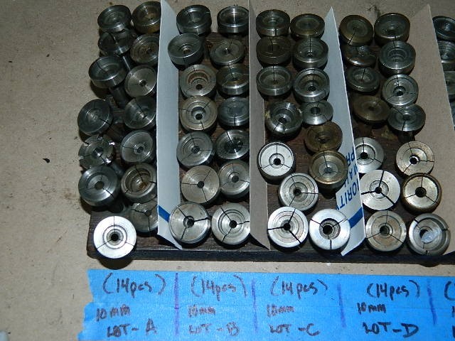 LEVIN Watchmakers Lathe 10MM Collets SELECT LOT – A thru LOT -F (14pcs)