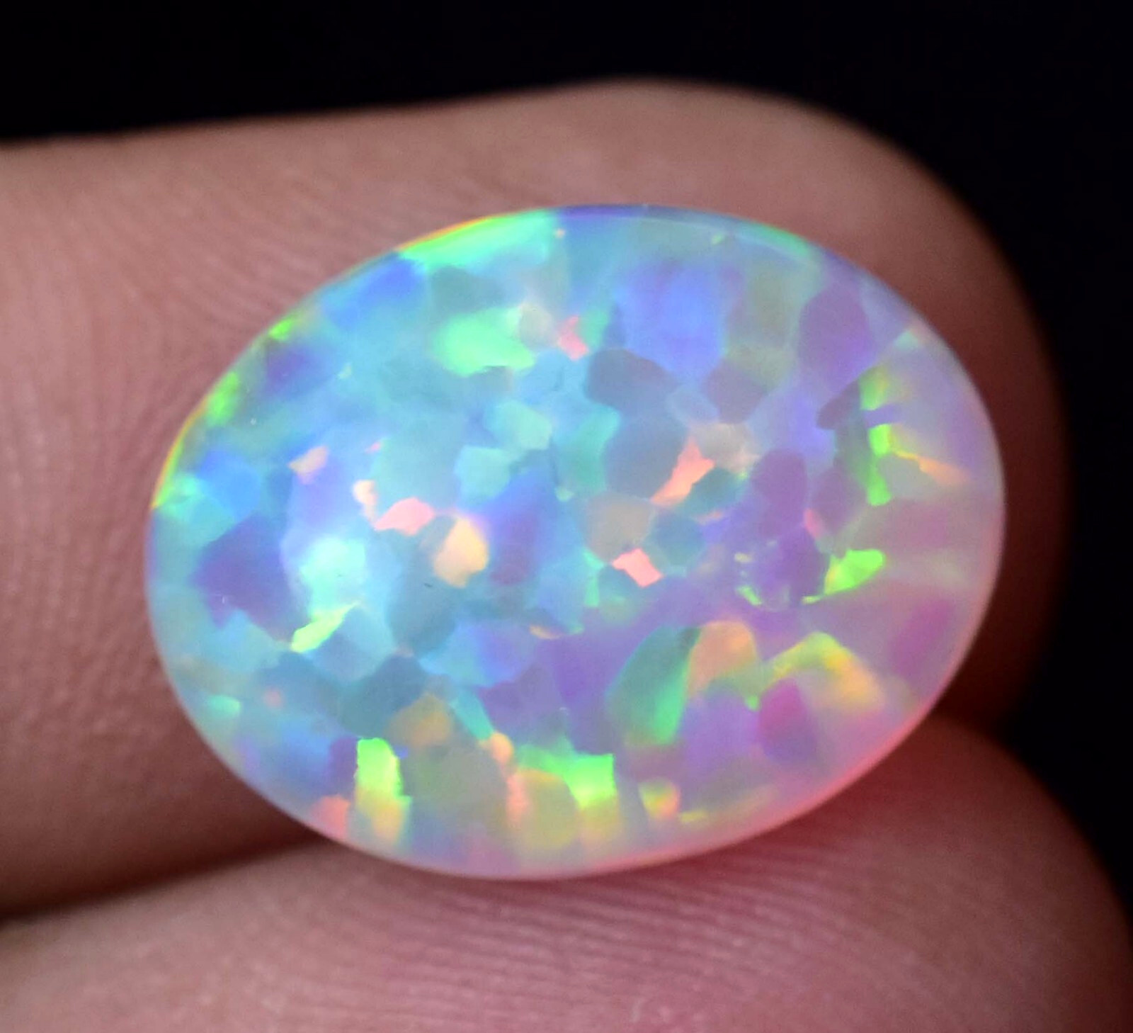 Natural Ethiopian Fire Opal 7.85 CT Certified Play Of Color 16 X 12 MM Gemstone