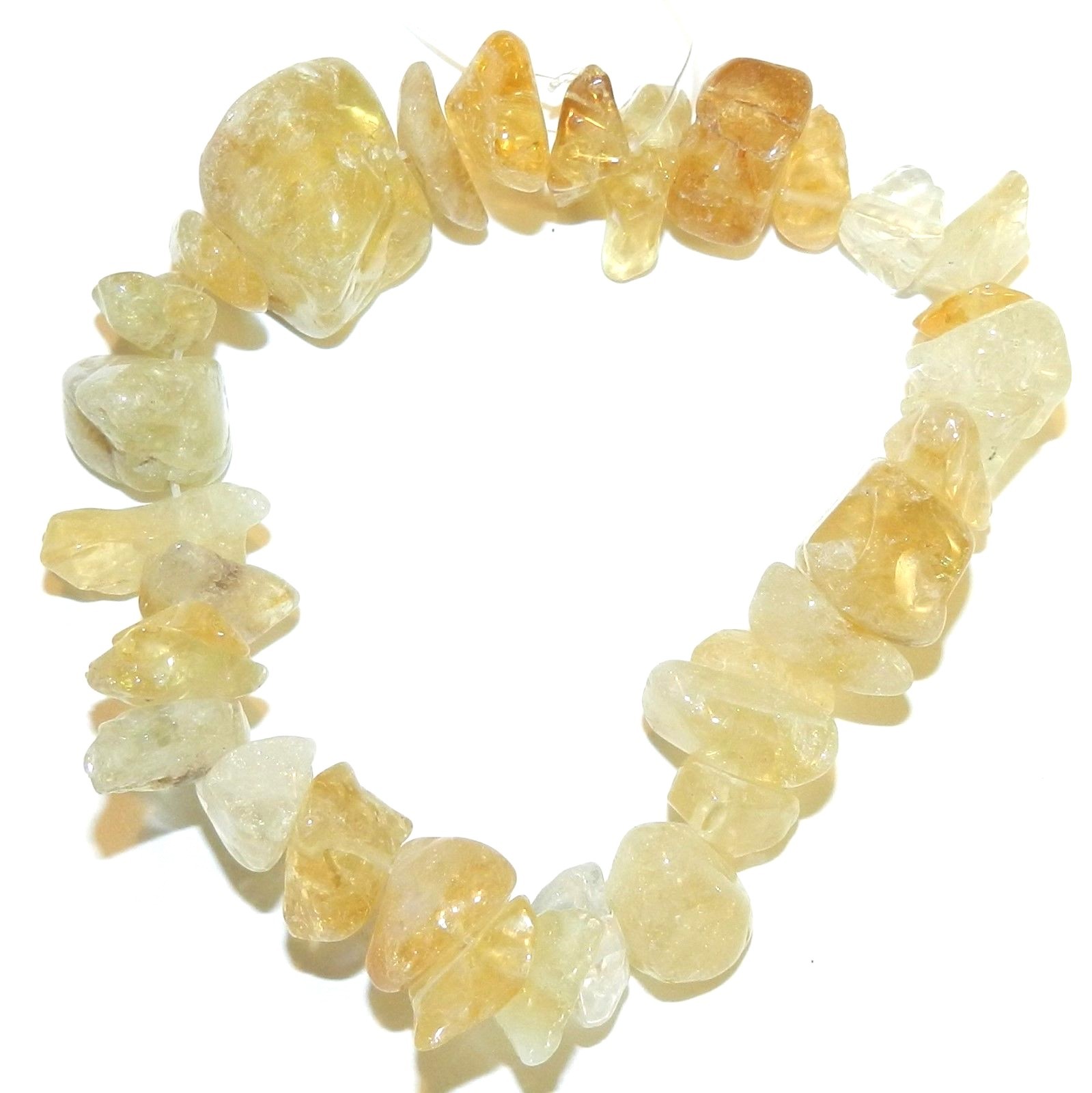 GC154 Yellow Citrine Medium – X-Large 8mm – 20mm Polished Chip Gemstone Beads 7″