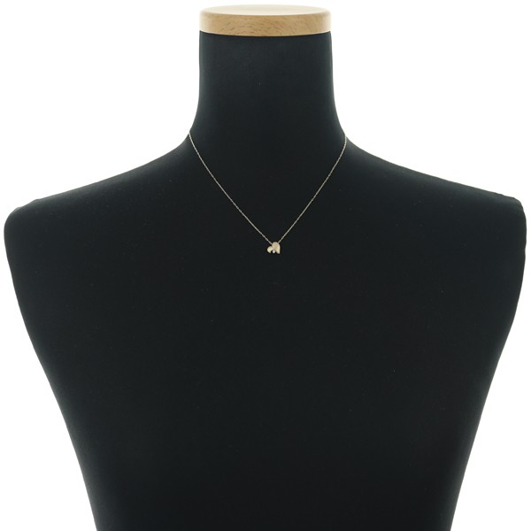 Auth KASHIKEY Necklace Brown Diamond 0.02ct Heart Solitaire 18K BG