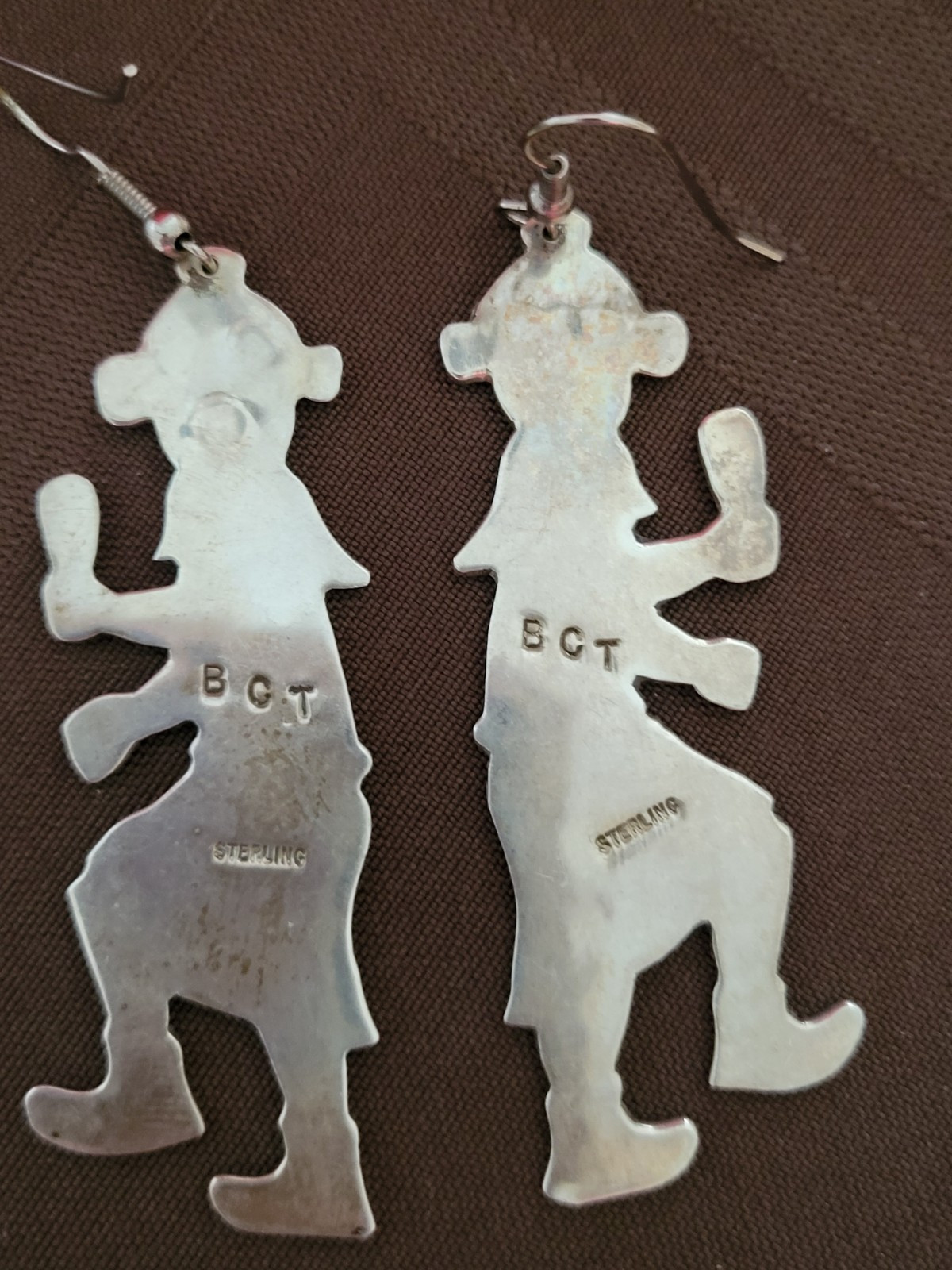 Navajo Floyd Bicenti signed BCT vintage sterling silver earrings