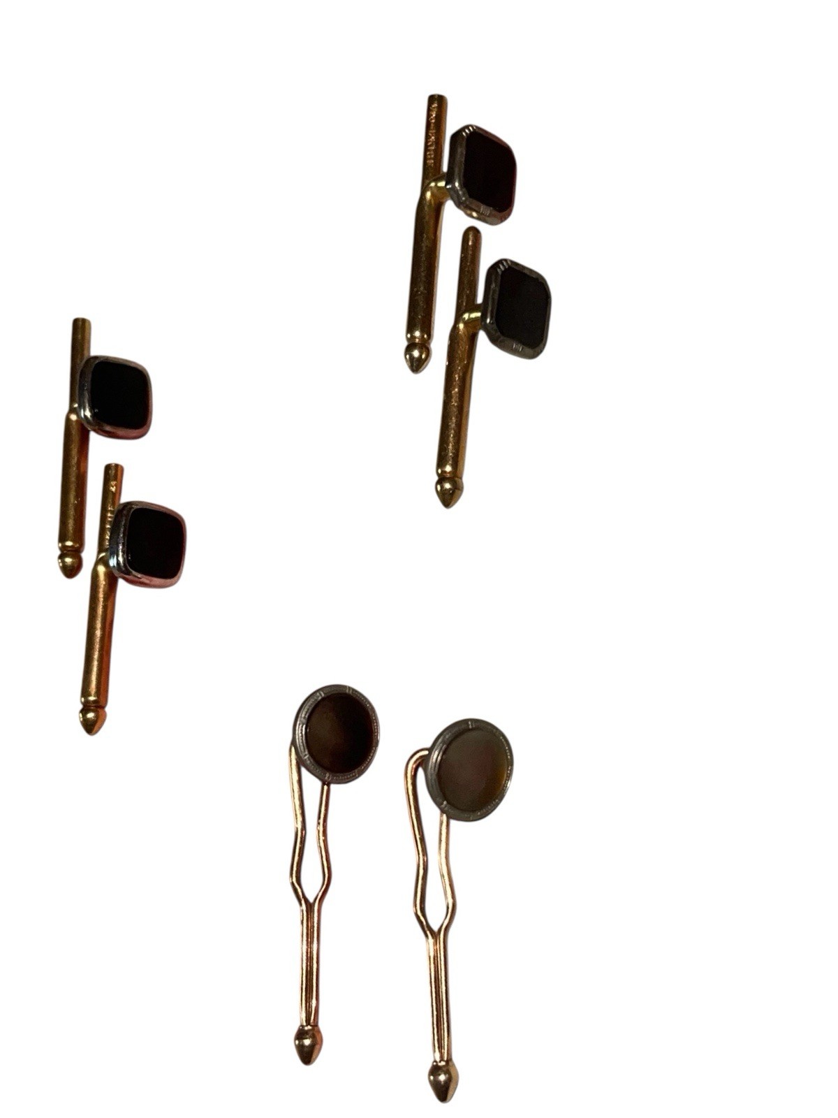 Mid 20th Century Krementz 12K GF Studs & Dolan Bullock 12K GF Cufflinks Set 3.
