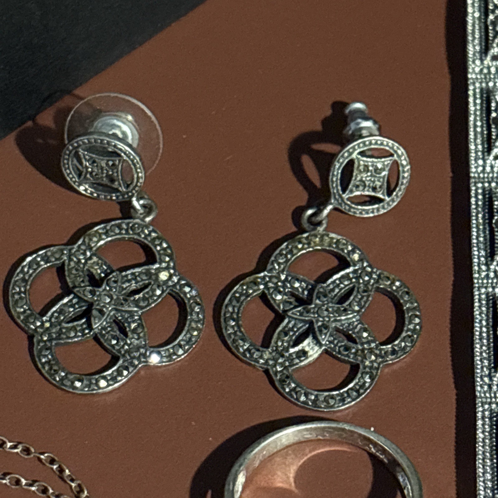 925/Sterling Marcasite Set! Thailand / Vintage 7 Item Variety !!