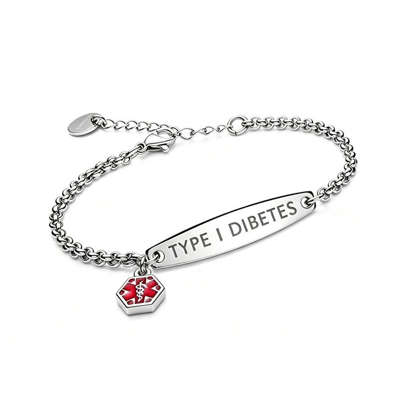 Free Engraving Medical ID Bracelet Stainless Steel Emergency Waterproof Jewelry